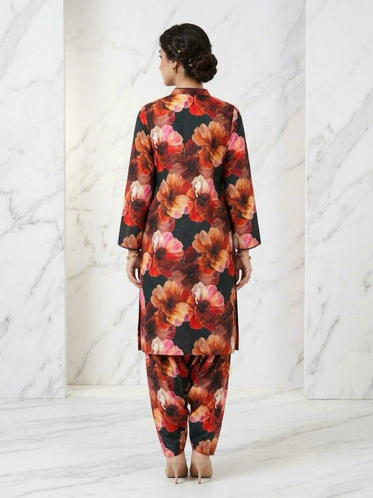 Rust Bloom Elegance – Bana Dora 2PC Printed Lawn Suit